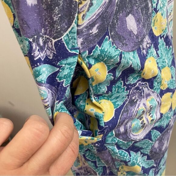 LAURA ASHLEY Vintage Pomegranate Lemons Cotton button up Jumpsuit size small - Picture 5 of 11